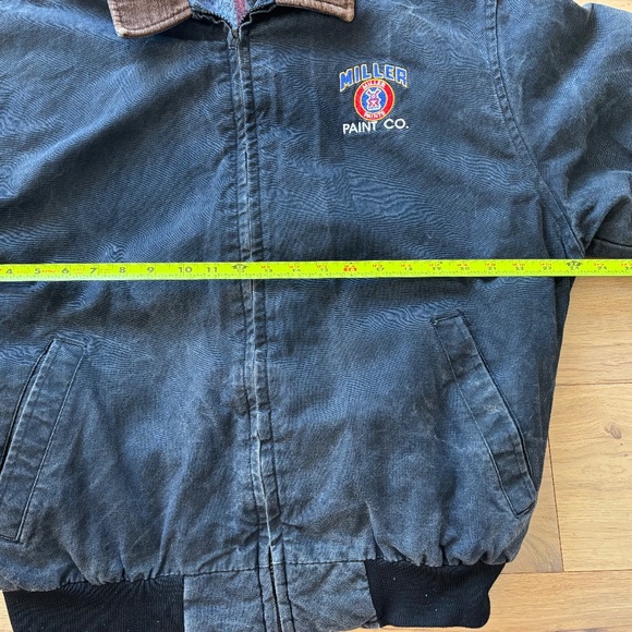 M.A. Klein Blanket Lined Jacket Men's Large Gray Canvas Millers Paint Logo - Picture 7 of 10